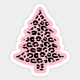 Leopard Tree Christmas Sticker